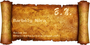 Barbély Nóra névjegykártya